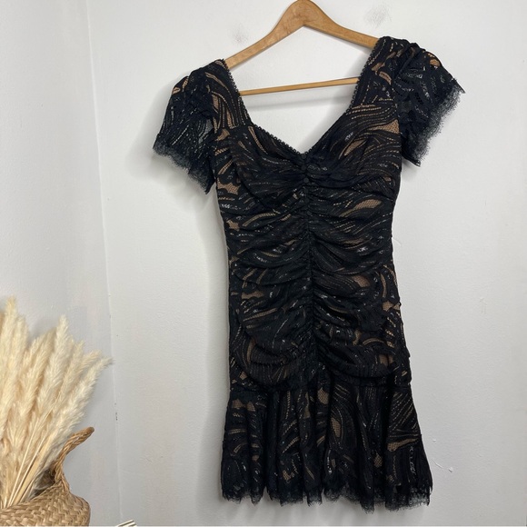 Jonathan Simkhai Black Lace Off-Shoulder Mini Dress - Picture 4 of 16